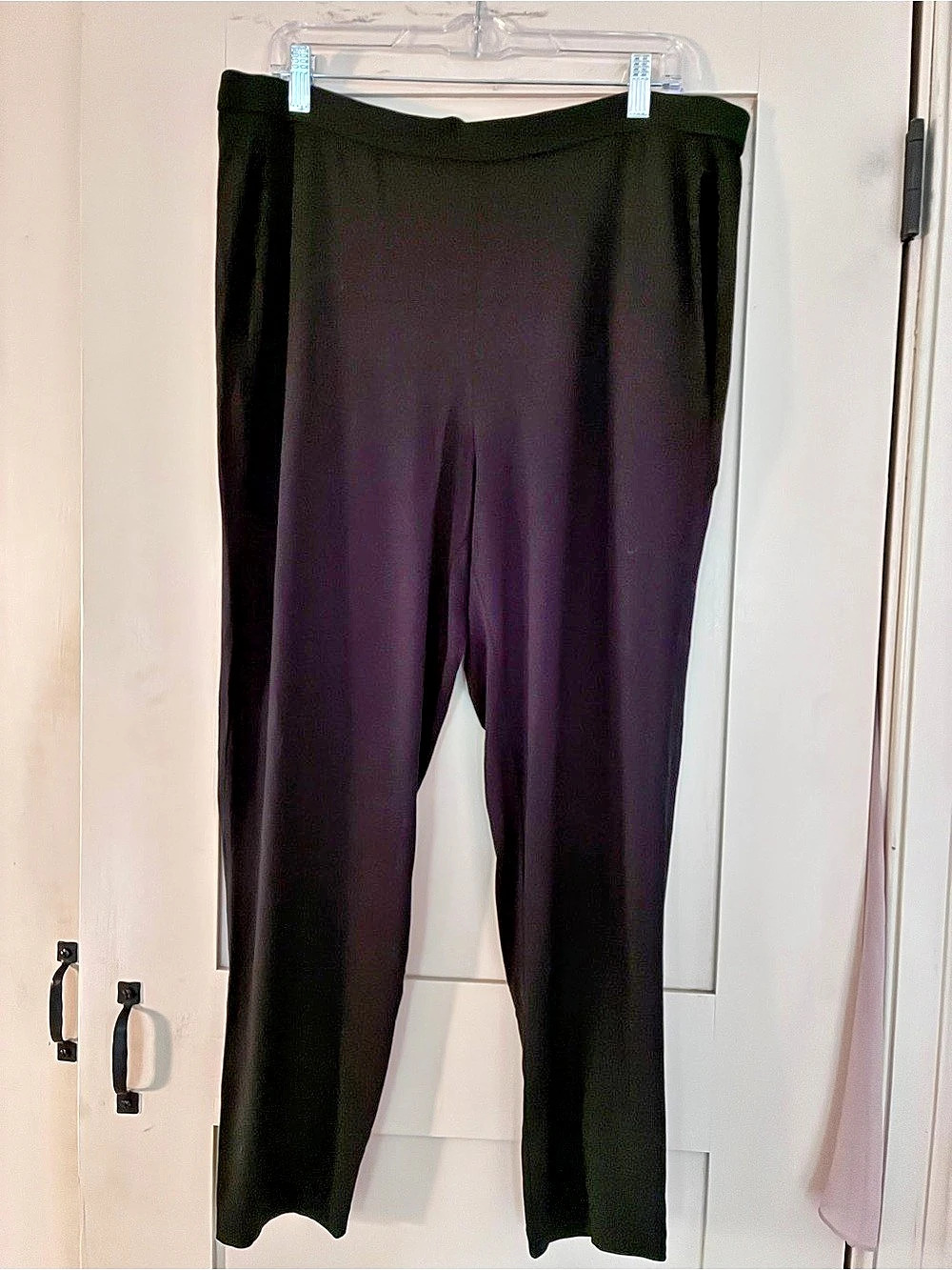EILEEN FISHER Black Pull-on Pants Size Large Good